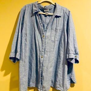 “Denim” linen button up